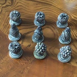 Metal napkin holders these can hold paper solid metal fruits 9 piece set